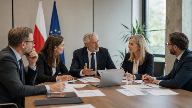 Spotkanie biznesowe w nowoczesnym biurze