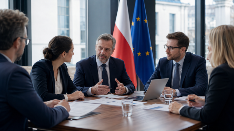 Spotkanie w nowoczesnej sali konferencyjnej